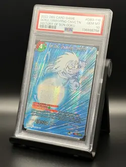 2022 DBS CARD GAME HISTORY SON GOKU DB3-116 GOKU, UNWAVERING CONVICTION PSA 10 - Image 2