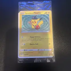Pokemon Pikachu SWSH074 Special Delivery Holo Card Center Promo - Image 1