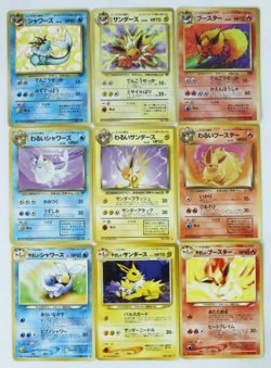 Jolteon Vaporeon Flareon 9 Set No.134 135 136 Dark Light Pokemon Card Japanese - Image 1