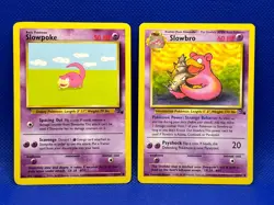 Pokemon TCG Slowbro 43/62 & Slowpoke 55/62 Fossil Non Holo - Image 1