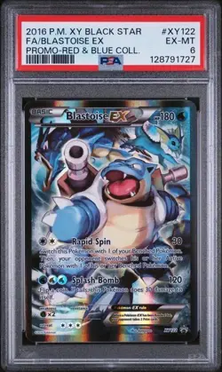 Blastoise EX #XY122 - 2016 Pokemon TCG Black Star Promo Red & Blue - EX MT PSA 6 - Image 1