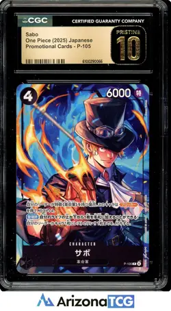 One Piece 2025 Sabo P-105 Japanese Promo BLACK LABEL CGC 10 - Image 1