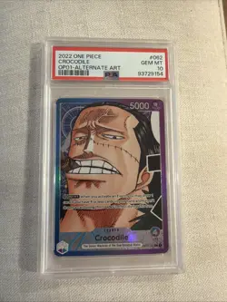 One Piece Crocodile Alternate Art Leader Op01-062 Psa 10 - Image 1
