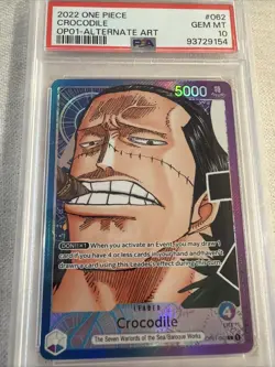 One Piece Crocodile Alternate Art Leader Op01-062 Psa 10 - Image 2