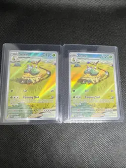 Pokemon Grotle TCG Holo Rare Illustration Temporal Forces 164/162- 2 card lot - Image 1