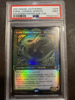 Foil Koma, Cosmos Serpent (showcase) Magic MTG Kaldheim PSA 9 Mint - Image 1