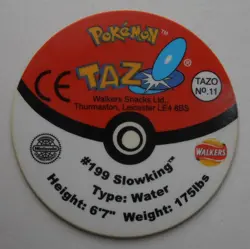 WALKERS POKEMON TAZ No.11 #199 SLOWKING - Image 3