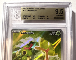 Caterpie Illustration Rare #172 - BGS GEM MINT 9.5 Scarlet & Violet 151 Pokemon - Image 2