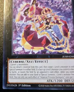 Imperial Princess Quinquery JUSH-EN045 1st Ed. Rare Justice Hunters Yu-Gi-Oh! - Image 4