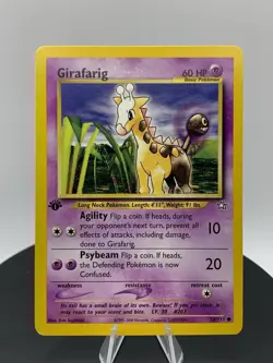 Girafarig 58/111 1st Edition Neo Genesis Pokemon Card NM- - Image 1
