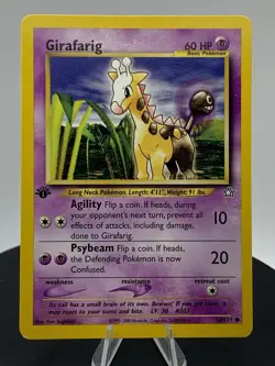 Girafarig 58/111 1st Edition Neo Genesis Pokemon Card NM- - Image 3