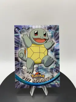 SQUIRTLE #07 - BLUE Logo - Non-Holo - SERIES 1 - TOPPS POKEMON CARD - Image 1
