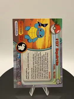 SQUIRTLE #07 - BLUE Logo - Non-Holo - SERIES 1 - TOPPS POKEMON CARD - Image 3