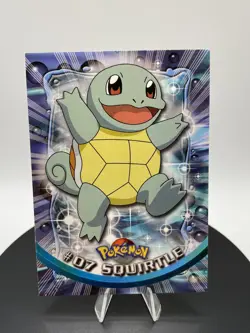 SQUIRTLE #07 - BLUE Logo - Non-Holo - SERIES 1 - TOPPS POKEMON CARD - Image 4
