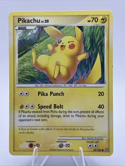 Pikachu Stormfront Regular Pokemon Card 70/100 LP 2008 Vintage Rare TCG - Image 1