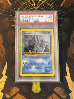 Pokemon German Suicune 14/64 Neo Revelation 1st Edition Holo Vintage PSA 6 - Image 1