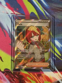 Pokemon TCG Mela 140/131 Prismatic Evolutions Ultra Rare Full Art Trainer Holo - Image 1