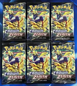 Pokemon Crown Zenith Booster Pack Lot X6 2023 Sword & Shield Nm Mint Giratina - Image 1