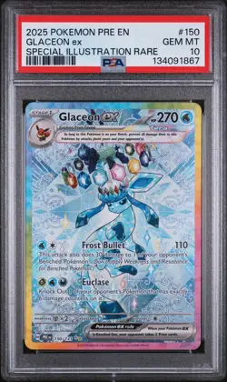 2025 POKEMON PRE EN-PRISMATIC EVOLUTIONS #150 GLACEON EX PSA 10 - Image 1