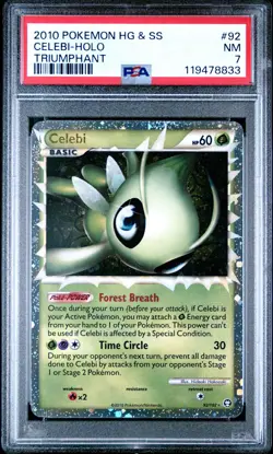 2010 POKEMON TRIUMPHANT CELEBI PRIME #92 ULTRA RARE PSA 7 NEAR MINT #119478833 - Image 1