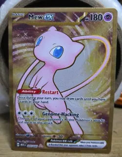 Pokemon Mew EX TCG 205/165 Metal Gold Scarlet & Violet 151 UPC Promo Card - Image 1
