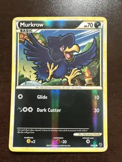 Murkrow 59/90 Reverse Holo Pokemon TCG HGSS Undaunted MP - Image 1