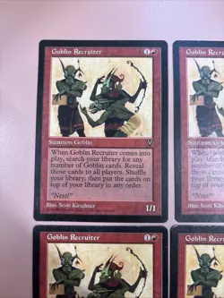 4x Goblin Recruiter MP-HP Visions MTG PLAYSET - Image 1