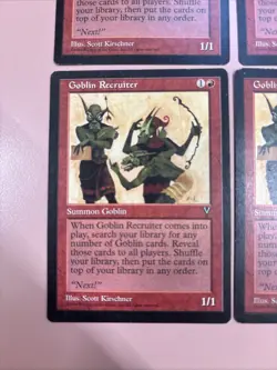 4x Goblin Recruiter MP-HP Visions MTG PLAYSET - Image 2