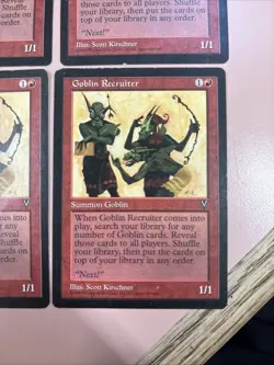 4x Goblin Recruiter MP-HP Visions MTG PLAYSET - Image 3