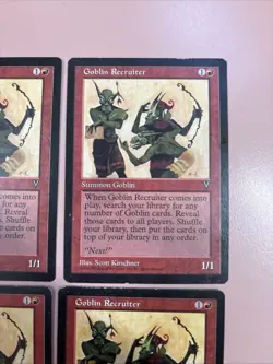 4x Goblin Recruiter MP-HP Visions MTG PLAYSET - Image 4