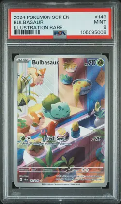 Bulbasaur Pokemon Scr En-Stellar Crown 143 PSA 9 - Image 1