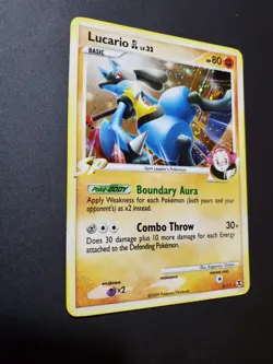 Pokemon TCG Platinum Rising Rivals ~ Holo Swirl Lucario GL 8/111 ~ LP+ - Image 4
