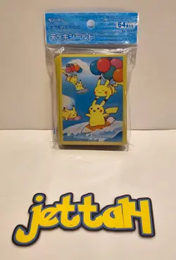 Pokemon Japan Deck Shield/Sleeves Surfing Flying Pikachu 64 Pack New US SELLER! - Image 1