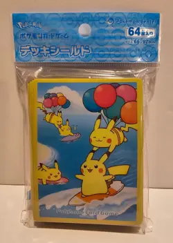 Pokemon Japan Deck Shield/Sleeves Surfing Flying Pikachu 64 Pack New US SELLER! - Image 2