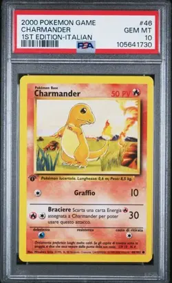 Pokemon PSA 10 Charmander #46 1st Ed Base Set 2000 Italiano - Image 2