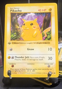 1999 Pokemon Base Set 1st Edition Red Cheeks Pikachu #58 - Shadowless - NM - Image 1