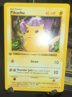 1999 Pokemon Base Set 1st Edition Red Cheeks Pikachu #58 - Shadowless - NM - Image 2