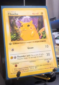 1999 Pokemon Base Set 1st Edition Red Cheeks Pikachu #58 - Shadowless - NM - Image 4