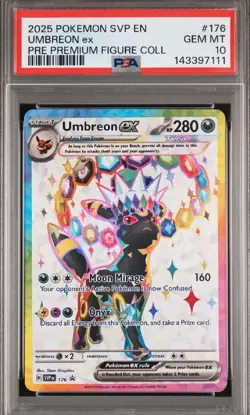 2025 POKEMON PROMO PRISMATIC EVOLUTIONS FIGURE COLLECTION #176 UMBREON EX PSA 10 - Image 1