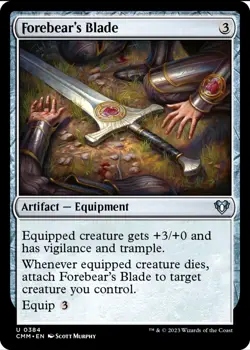 X 1 Forebear's Blade NM Commander Masters 384 MTG Magic The Gathering - Image 1