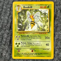 Vintage Pokemon Base Set Beedrill 17/102 Rare Non-Holo VG LP - Image 1