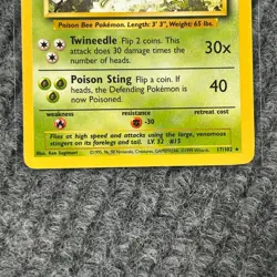 Vintage Pokemon Base Set Beedrill 17/102 Rare Non-Holo VG LP - Image 4