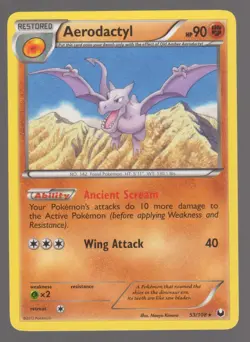 Pokemon Black & White Dark Explorers AERODACTYL Rare 53/108 LP+ - Image 3