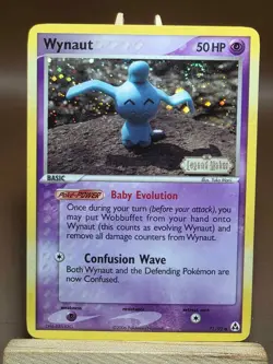 HP SWIRL Pokemon Wynaut 71/92 Stamped Holo EX Legend Maker - Image 1