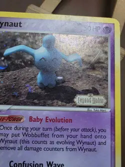 HP SWIRL Pokemon Wynaut 71/92 Stamped Holo EX Legend Maker - Image 2