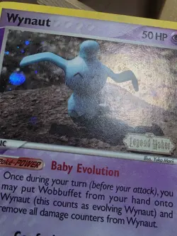HP SWIRL Pokemon Wynaut 71/92 Stamped Holo EX Legend Maker - Image 4