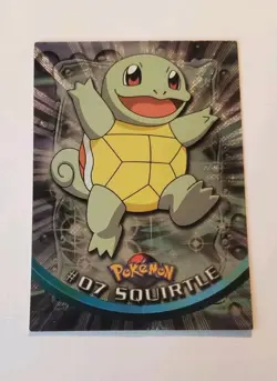 Topps Pokemon #07 Squirtle HOLO/FOIL CARD - TV Animation Edition, 1999, NM - Image 1