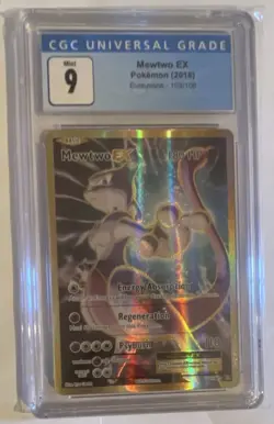 Pokemon Mewtwo EX 103/108 Evolutions Full Art Holo Ultra Rare CGC 9 2016 - Image 1