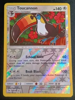 Pokemon Sun & Moon Base Set - Toucannon 108/149 - Reverse Holo Rare - Image 1