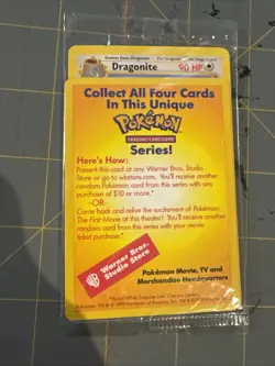 Pokemon 1999 WOTC The First Movie Black Star Promo Dragonite #5 Sealed - Image 1